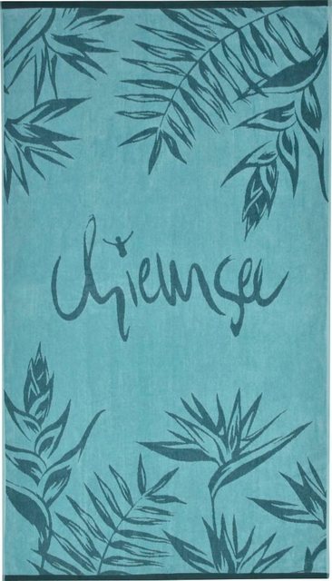 Chiemsee Strandtuch »Chiemsee Strandlaken Maui« (1-St), türkisblaue Farben mit einem floralen Muster-Handtücher-Inspirationen