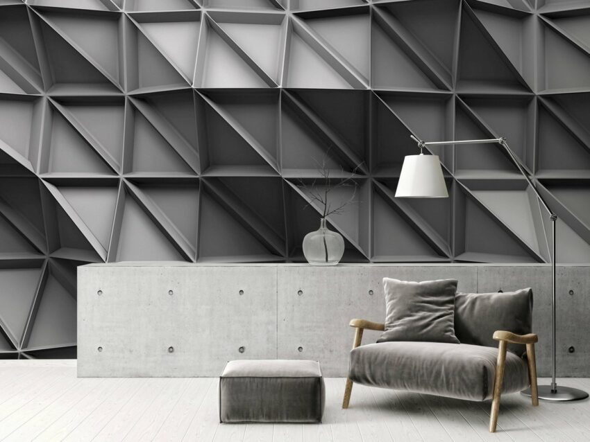 Architects Paper Fototapete »3D Look Grey«, (Set, 5 St), 3D Optik, Vlies, glatt-Tapeten-Ideen für dein Zuhause von Home Trends