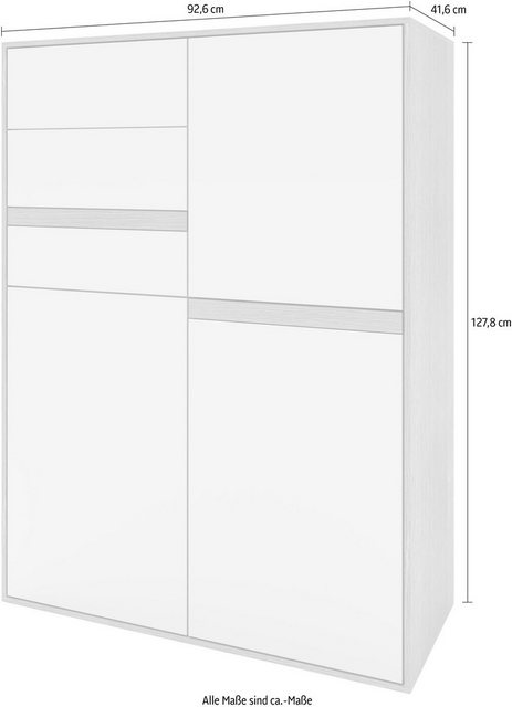 GWINNER Highboard »Calea«, mit Akzentstreifen und drei Schubladen und drei Türen, Breite 92,6 cm-Highboards-Inspirationen