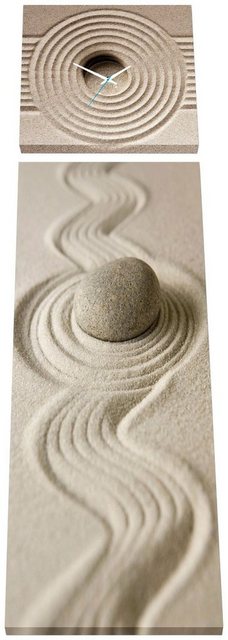 Conni Oberkircher´s Bild »Sand & Stones - Sand und Steine«, Stein (Set), mit dekorativer Uhr, Entspannung, Ruhe, Wellnes, Esoterik-Bilder-Inspirationen
