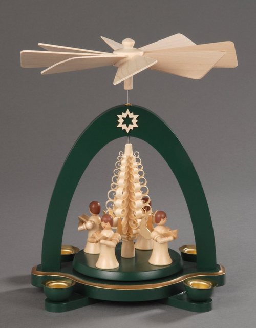 Albin Preissler Weihnachtspyramide »4 stehende Engel mit Spanbaum«, Handwerkskunst aus dem Erzgebirge-Weihnachtspyramiden-Inspirationen