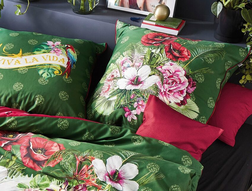Wendebettwäsche »Juwel 8823«, Irisette, mit floralem Muster und Schriftzug-Bettwäsche-Ideen für dein Zuhause von Home Trends