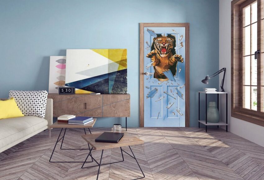 Papermoon Fototapete »Bursting Tiger - Türtapete«, matt, (2 St), Vlies, 2 Bahnen, 90 x 200 cm-Tapeten-Ideen für dein Zuhause von Home Trends