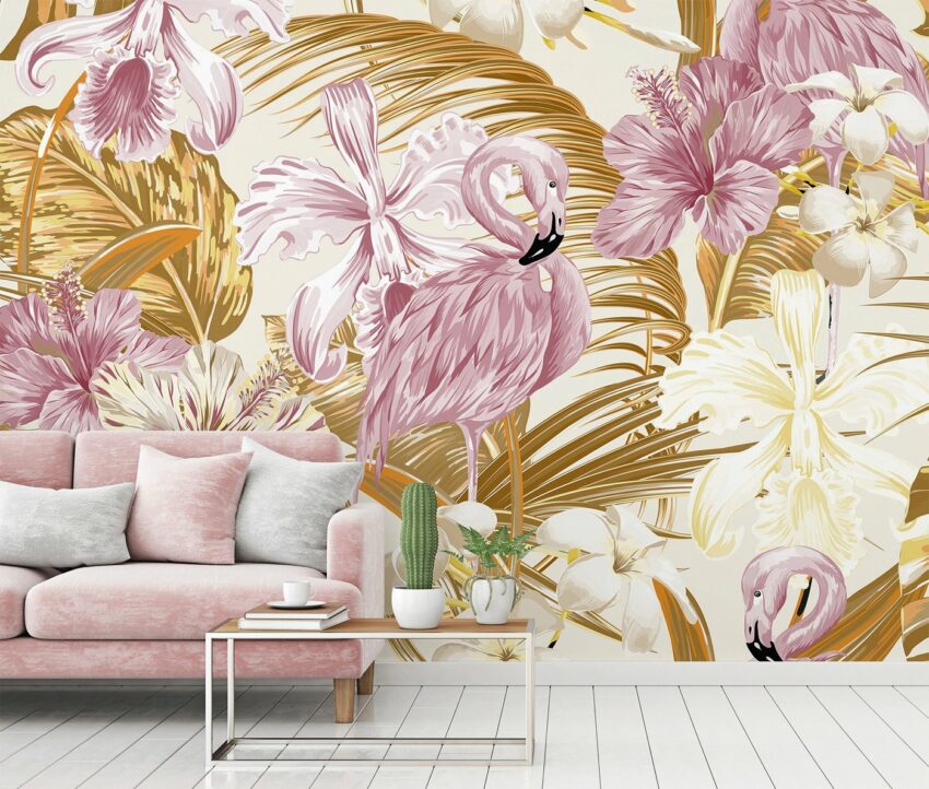 living walls Fototapete »Designwalls Flamingo Art 2«, glatt, (5 St)-Tapeten-Ideen für dein Zuhause von Home Trends