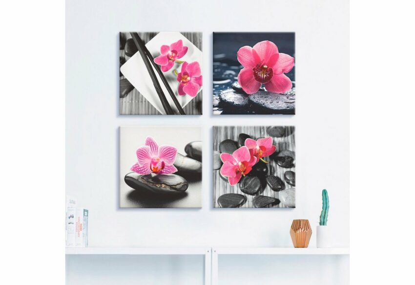 Artland Leinwandbild »Asiatische Komposition Orchidee Zen«, Zen (4 Stück)-Bilder-Ideen für dein Zuhause von Home Trends