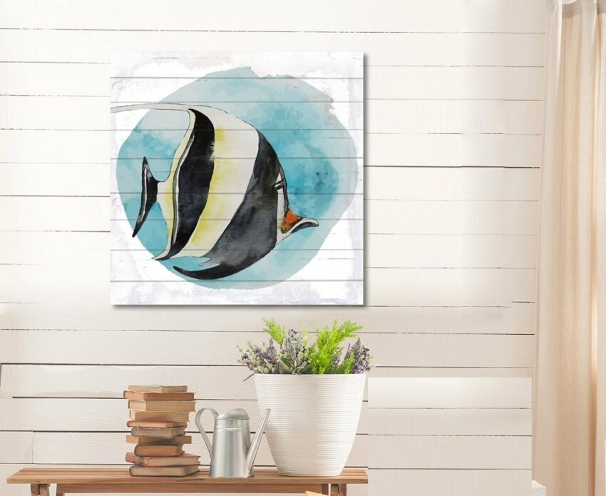 queence Holzbild »Fisch im Tropfen«, 40x40 cm-Bilder-Ideen für dein Zuhause von Home Trends