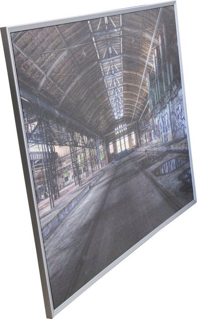 Spiegelprofi GmbH Bild mit Rahmen »Factory«, Gebäude (1 Stück), hochwertiger Kunstdruck, Rahmen silberfarben-Bilder-Inspirationen