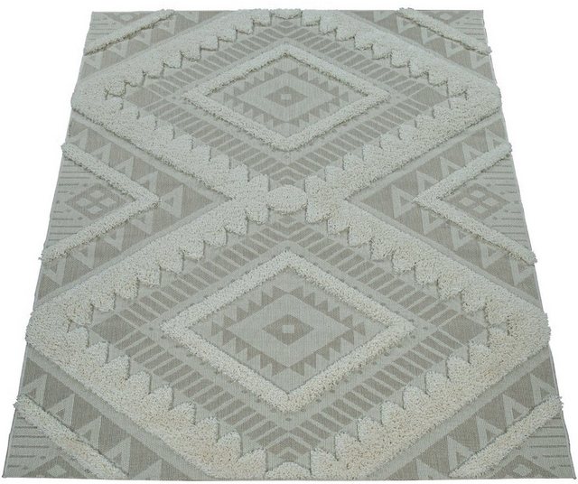 Teppich »Eupen 471«, Paco Home, rechteckig, Höhe 22 mm, Hoch-Tief-Struktur, Rauten Muster, In- und Outdoor geeignet, ideal im Wohnzimmer & Schlafzimmer-Teppiche-Inspirationen