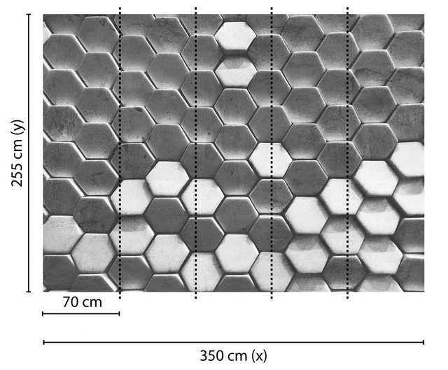 living walls Fototapete »Designwalls Hexagon Surface 1«, glatt, (5 St)-Tapeten-Inspirationen