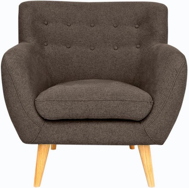 Home affaire Sessel »Noris«, mit Zierknopfheftung im Rücken, skandinavischer Stil, Holzfüße-Sessel-Inspirationen