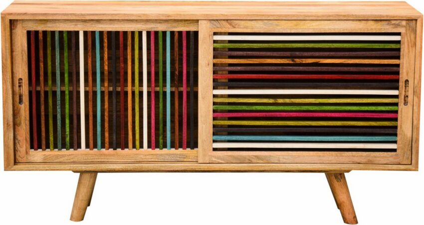 Home affaire Sideboard »Joe«, Breite 160 cm, mit farbigen Holzleisten in den Fronten-Sideboards-Ideen für dein Zuhause von Home Trends