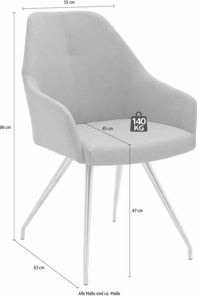 MCA furniture 4-Fußstuhl »Madita A-Oval« (Set, 2 Stück), Stuhl belastbar bis 140 Kg-Stühle-Ideen für dein Zuhause von Home Trends