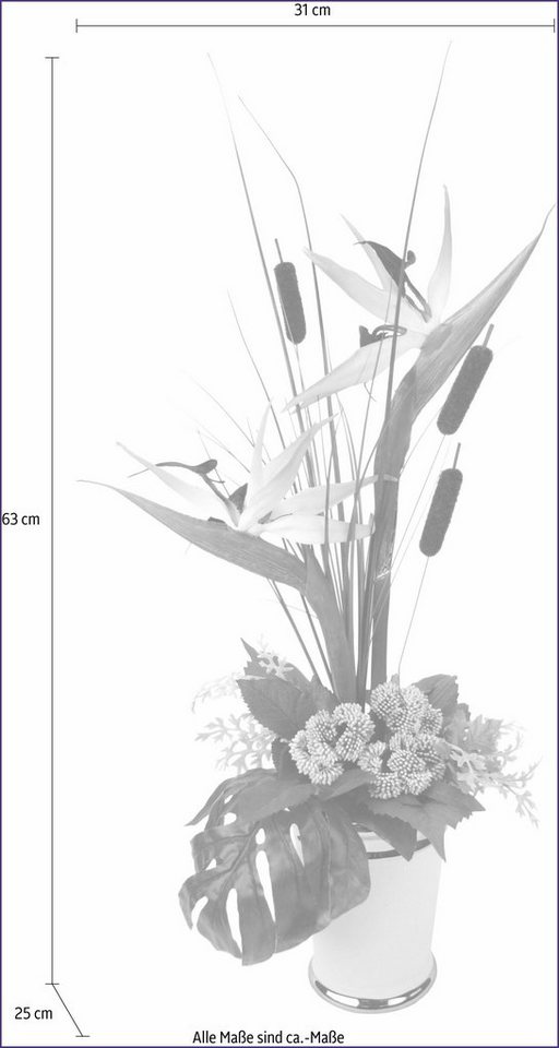 Kunstpflanze »Strelitziengesteck in Topf« Strelitzie, I.GE.A., Höhe 63 cm-Kunstpflanzen-Ideen für dein Zuhause von Home Trends
