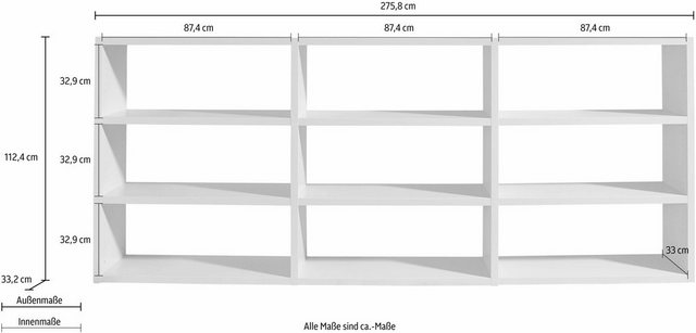 fif möbel Raumteilerregal »Toro«, 9 Fächer, Breite 275,8 cm-Regale-Inspirationen