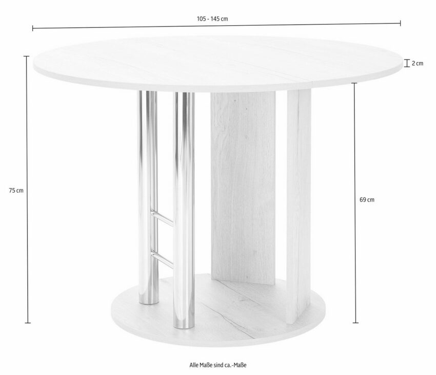 Home affaire Säulen-Esstisch »Rondell«, Breite 105-145 cm-Tische-Ideen für dein Zuhause von Home Trends