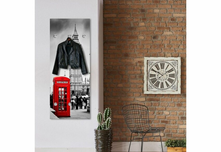 queence Garderobenpaneel »London«, mit 6 Haken, 50 x 120 cm-Garderoben-Ideen für dein Zuhause von Home Trends