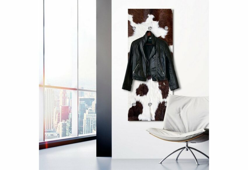 queence Garderobenpaneel »Kuhfell«, mit 6 Haken, 50 x 120 cm-Garderoben-Ideen für dein Zuhause von Home Trends