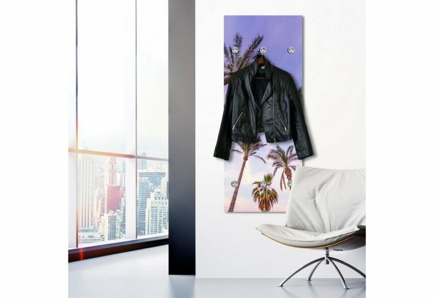 queence Garderobenpaneel »Palmen und Himmel«, mit 6 Haken, 50 x 120 cm-Garderoben-Ideen für dein Zuhause von Home Trends