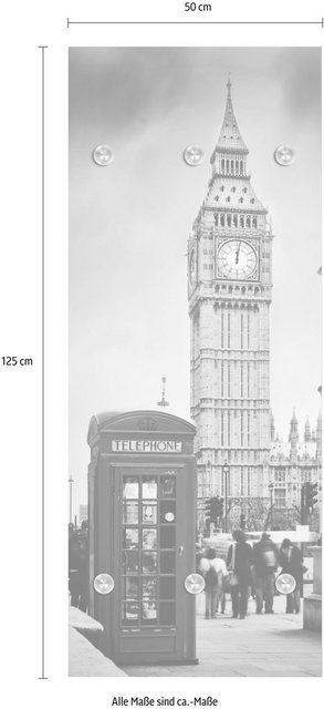 queence Garderobenpaneel »London«, mit 6 Haken, 50 x 120 cm-Garderoben-Inspirationen
