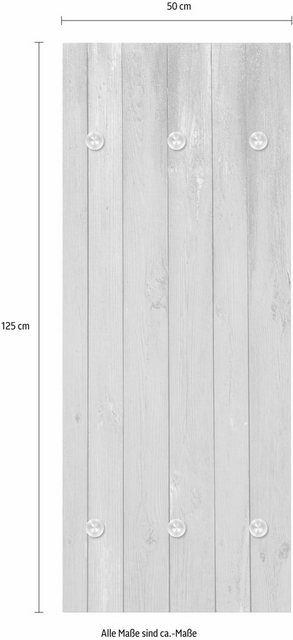 queence Garderobenpaneel »Holzbretter«, mit 6 Haken, 50 x 120 cm-Garderoben-Inspirationen