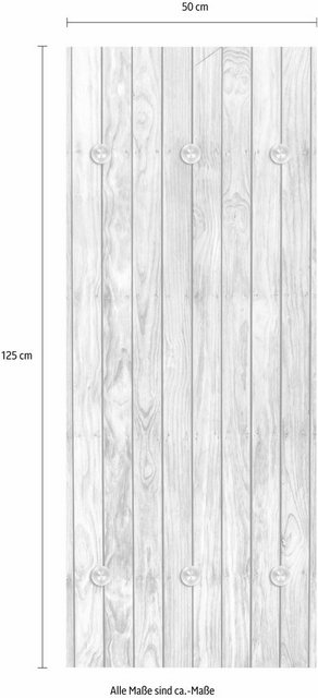 queence Garderobenpaneel »Holzwand«, mit 6 Haken, 50 x 120 cm-Garderoben-Inspirationen