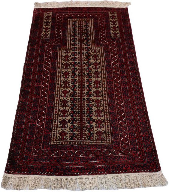 Wollteppich »Belutsch Durchgemustert Rosso scuro 156 x 88 cm«, morgenland, rechteckig, Höhe 0,8 mm, Handgeknüpft-Teppiche-Inspirationen