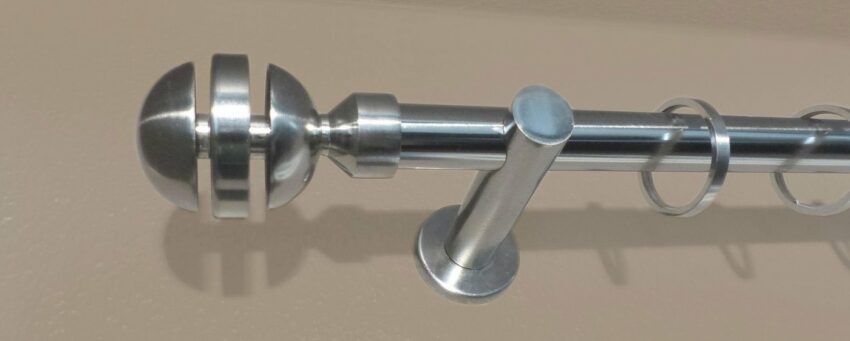 Gardinenstange »Kugel«, indeko, Ø 25 mm, 1-läufig, Wunschmaßlänge, edelstahlfarben-Gardinenstangen-Ideen für dein Zuhause von Home Trends