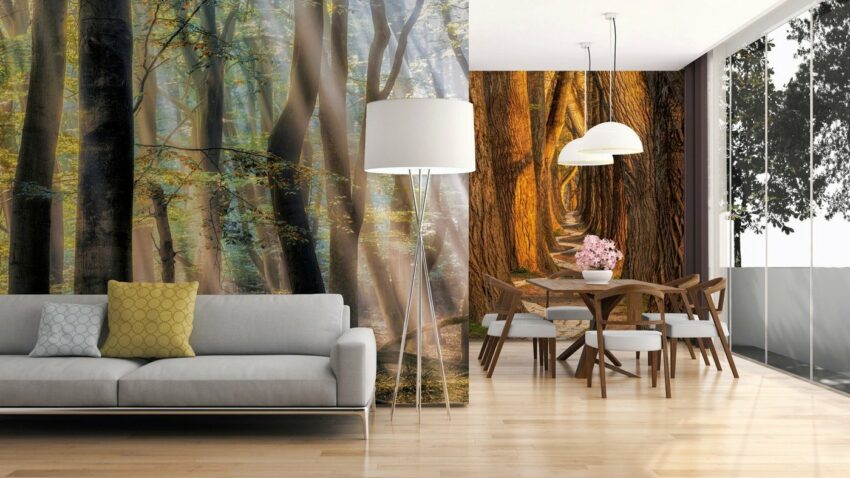 Architects Paper Fototapete »Wooden Guards«, (Set, 4 St), Allee, Vlies, glatt-Tapeten-Ideen für dein Zuhause von Home Trends