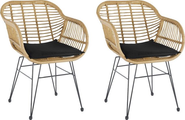 Homexperts Esszimmerstuhl »Ylvi« (Set, 2 Stück), Sitzschale aus Kunststoff in Rattan-Optik mit Sitzkissen in Stoffbezug-Stühle-Inspirationen