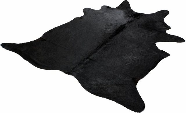 Fellteppich »Fell schwarz«, Böing Carpet, fellförmig, Höhe 4 mm, echtes Rinderfell, Naturprodukt daher ist jedes Rinderfell ein Einzelstück, Wohnzimmer-Teppiche-Inspirationen