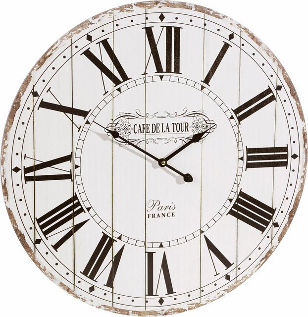 Home affaire Wanduhr (XXL, weiß, rund, Ø 60 cm, römische Ziffern, Vintage Optik, dekorativ in Küche & Wohnzimmer)-Uhren-Inspirationen