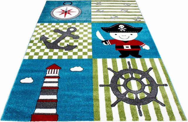 Kinderteppich »Kids 450«, Ayyildiz Teppiche, rechteckig, Höhe 12 mm, Piraten und Seeräuber Motiv-Teppiche-Inspirationen