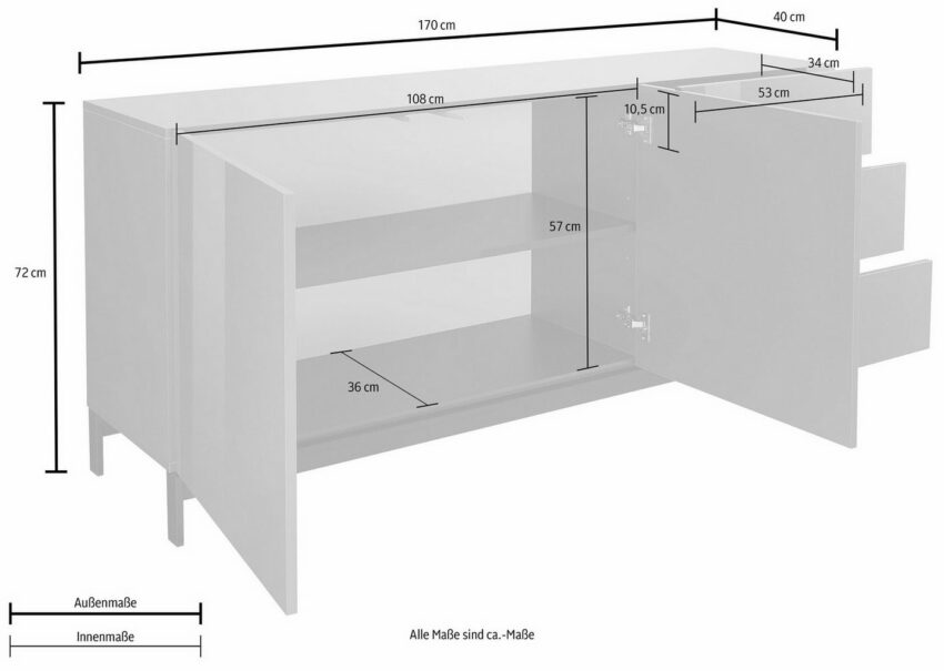Tecnos Sideboard »Metis«, Breite 170 cm-Sideboards-Ideen für dein Zuhause von Home Trends