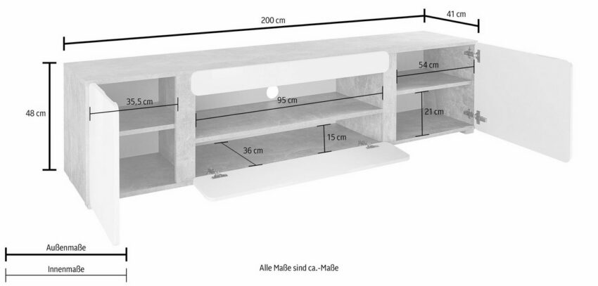 Homexperts Lowboard »Rimini«, Breite 200 cm-Lowboards-Ideen für dein Zuhause von Home Trends