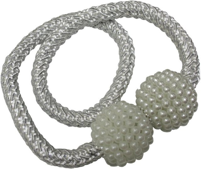 Raffhalter »Raffhalter Flex-V mit Magnet«, GARDINIA, (2-tlg), mit gewebten Band mit Kugeln in Perlenoptik-Raffhalter-Inspirationen