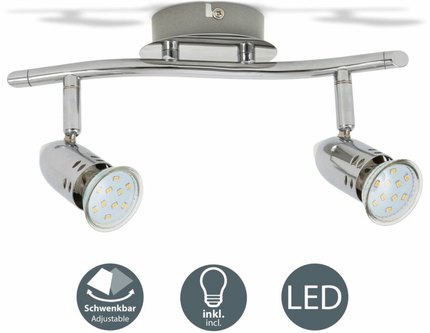 B.K.Licht LED Deckenspots »Carina«, LED Deckenleuchte Design Deckenlampe 6W Spot Strahler GU10 chrom drehbar schwenkbar-Lampen-Ideen für dein Zuhause von Home Trends