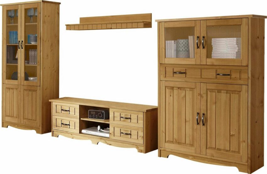 Home affaire Wohnwand »Trinidad«, (Set, 4-St), Set aus 1 Vitrine, 1 Lowboard, 1 Highboard, 1 Wandboard-Wohnwände-Ideen für dein Zuhause von Home Trends