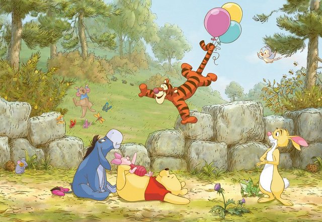 Komar Fototapete »Winnie Pooh Ballooning«, glatt, bedruckt, Comic, (Set), ausgezeichnet lichtbeständig-Tapeten-Inspirationen