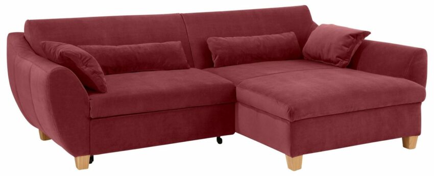 Home affaire Ecksofa »Becca«, Polsterecke, wahlweise mit Bettfunktion in 3 Bezugsqualitäten, Holzfüße-Sofas-Ideen für dein Zuhause von Home Trends