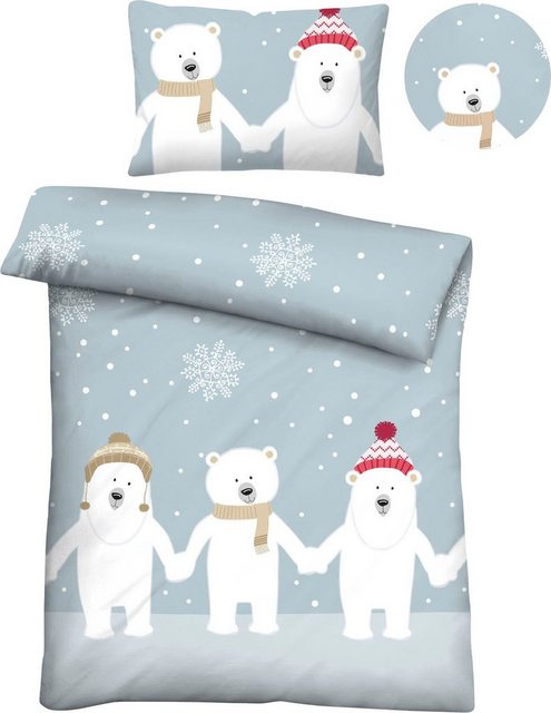 Kinderbettwäsche »Eddy«, Biberna, mit winterlichen Eisbären-Bettwäsche-Inspirationen