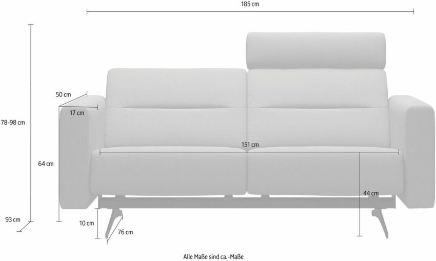 Stressless® 2-Sitzer »Stella«, mit Zwischennaht im Rücken, Armlehnen S2, Fuß Chrom, Breite 185 cm-Sofas-Ideen für dein Zuhause von Home Trends