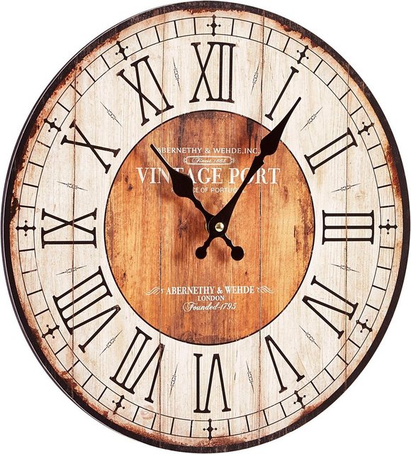 Home affaire Wanduhr »Vintage« (rund, Ø 34 cm, römische Ziffern, Vintage-Stil)-Uhren-Inspirationen