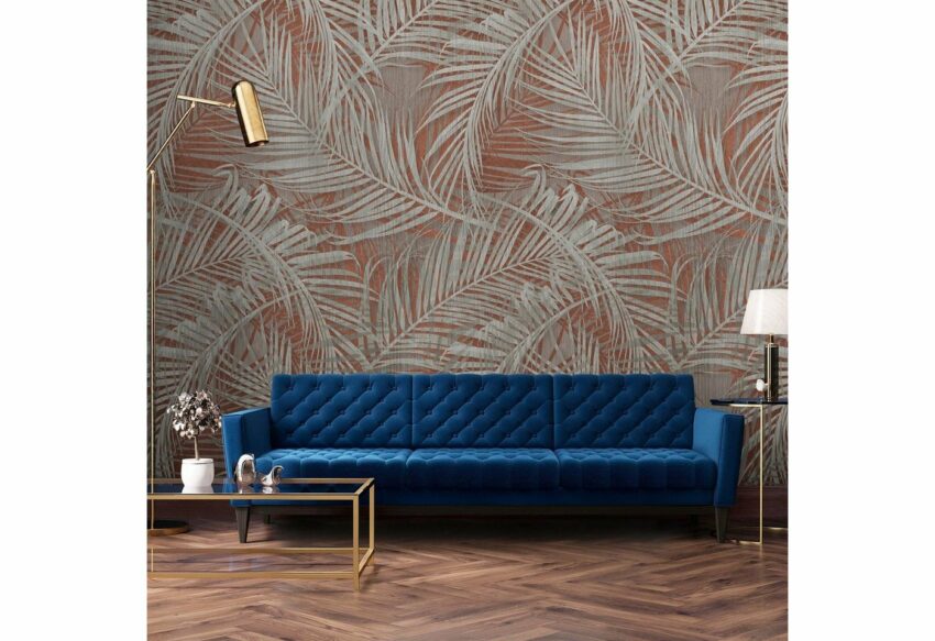 Bodenmeister Fototapete »Palmenblätter kupfer grau«-Tapeten-Ideen für dein Zuhause von Home Trends
