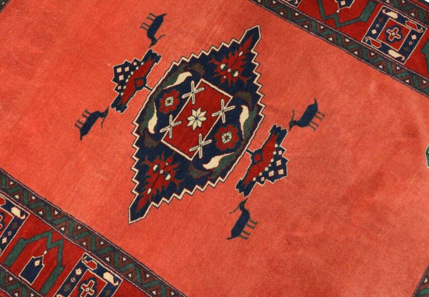 Wollteppich »Afghan Medaillon Rosso 202 x 197 cm«, morgenland, quadratisch, Höhe 0,7 mm, Handgeknüpft-Teppiche-Ideen für dein Zuhause von Home Trends