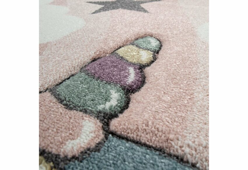 Kinderteppich »Cosmo 395«, Paco Home, rund, Höhe 12 mm, 3D-Design, niedliches Einhorn Motiv, Pastell-Farben, Kinderzimmer-Teppiche-Ideen für dein Zuhause von Home Trends