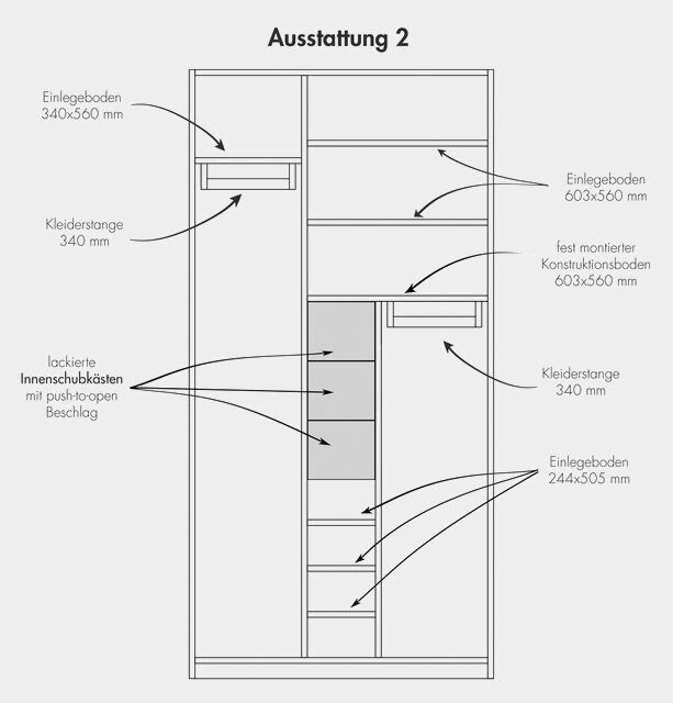 Kleiderschrank Müller In Und Innenliegenden Kleiderstangen Ausstattung 2 2« HomeTrends🏠 LIVING Schubladen Weiß »PLANE SMALL | Nr. 3 Inklusive