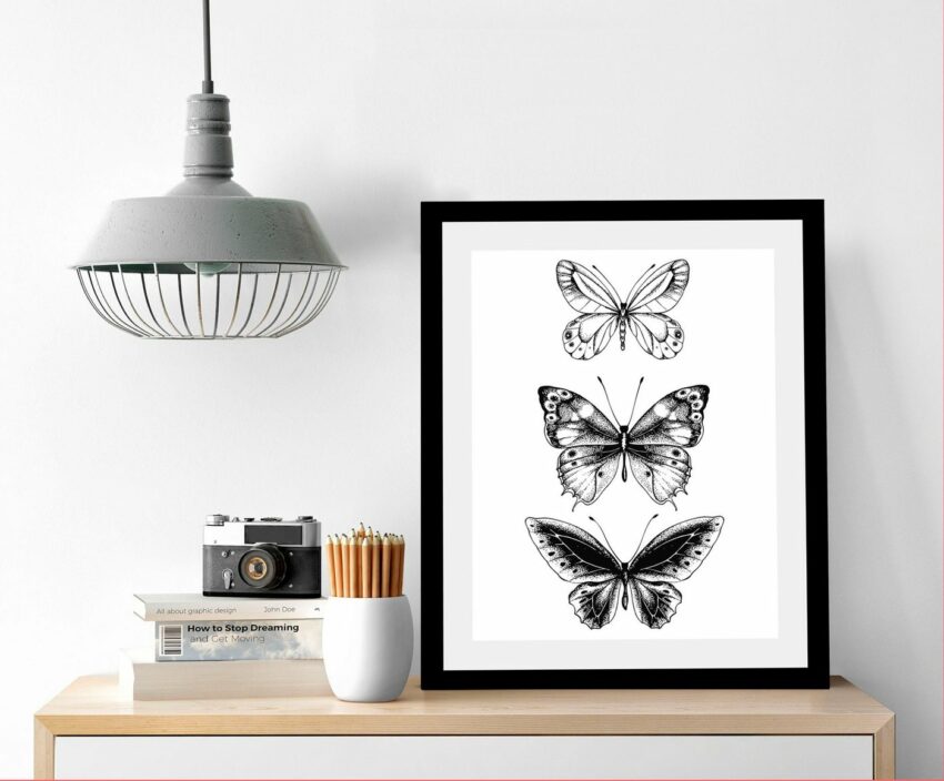 queence Bild »Schmetterlinge«, in 3 Größen, gerahmt-Bilder-Ideen für dein Zuhause von Home Trends