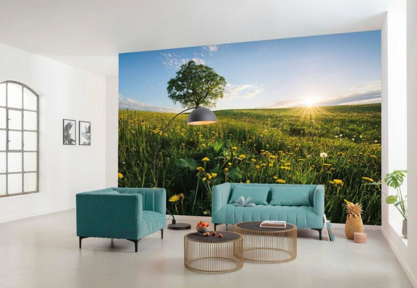 Komar Fototapete »Frühling auf dem Land«, glatt, mehrfarbig, natürlich, bedruckt, (9 St)-Tapeten-Ideen für dein Zuhause von Home Trends