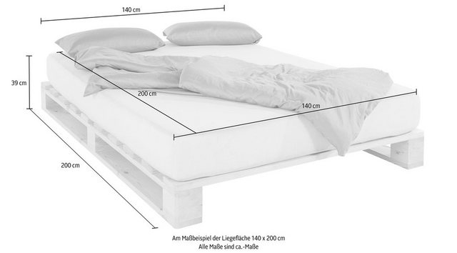 ATLANTIC home collection Palettenbett, aus massiver Fichte, wahlweise mit Matratze-Betten-Inspirationen