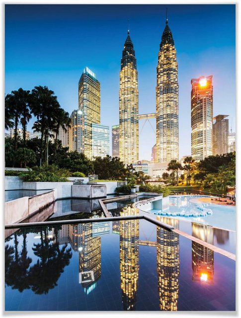 Wall-Art Poster »Petronas Towers Nacht«, Gebäude (1 Stück), Poster, Wandbild, Bild, Wandposter-Bilder-Inspirationen